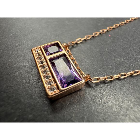 Bomb Party Amethyst CZ February 2024 Necklace You Make Loving You Easy Rose Gold - Picture 3 of 11